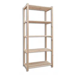 Holzregale Holzlatten 50 x 75 x 170 cm, 5 Fachböden - Mahagoni - Fachbodenmaterial: Holzböden
