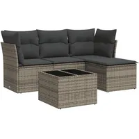 vidaXL Garten-Lounge-Set 4-tlg. grau
