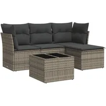 vidaXL Garten-Lounge-Set 4-tlg. grau