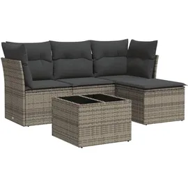 vidaXL Garten-Lounge-Set 4-tlg. grau