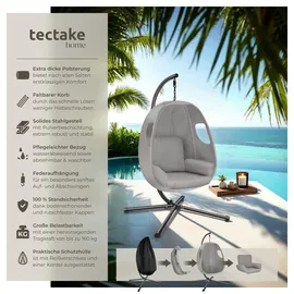 Tectake tectake® Hängesessel, mit Gestell und Kissen 160kg