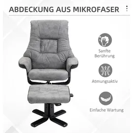 Homcom Relaxsessel mit Hocker Mikrofaser 100 x 100 x 100 cm