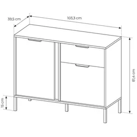 Feldmann-Wohnen Sideboard anthrazit gold 103194223