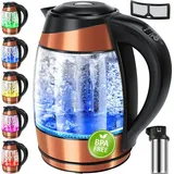 Kesser KESSER® 1,8L Edelstahl Wasserkocher 2200W Glaswasserkocher Warmhaltefunktion