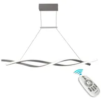 Pendelleuchte LED Hängeleuchte Dimmbar Pendellampe mit Fernbedienung, LED Integriert, Metall Aluminium Acryl Moderne Hängelampe Deckenleuchte für Küche Esszimmer Büro Schlafzimmer, Höhenverstellbar