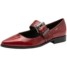 Marco Tozzi Damen Ballerinas mit Riemen Spitz, Rot (Dk.Red Pat.), 39 EU