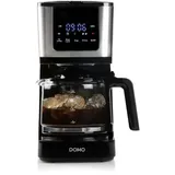 Domo DO733K 1,25L 10 TASSES MUG 400ML COMMANDES TACTILES/ÉCRAN LED FILTRE PERMANENT, Filterkaffeemaschine, schwarz
