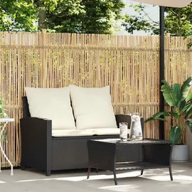 vidaXL Gartensofa 2-Sitzer Loungesofa schwarz