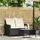 vidaXL Gartensofa 2-Sitzer Loungesofa schwarz