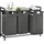Songmics VASAGLE Wäschekorb 3 Fächer, mit Ablage, ausziehbar abnehmbar, 3 x 38 L