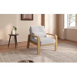 sit&more Sessel »Kolding«, Armlehnen aus Buchenholz in natur, verschiedene Bezüge und Farben silberfarben