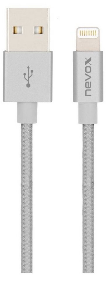 nevox 1529 Smartphone-Kabel, Lightning, USB Typ A, (50 cm) grau|silberfarben