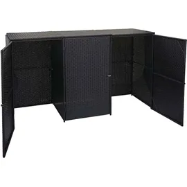 Mendler 3er-Mülltonnenverkleidung HWC-E25 schwarz