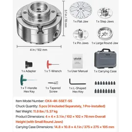 Vevor Adapter Stahl 4 Zoll Vernickelt