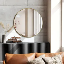 Hubba Wall Spiegel, brass Ø 86cm