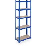 Relaxdays Schwerlastregal Stahl 180x60x30 cm blau 5 Böden bis 500 kg