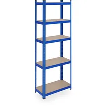Relaxdays Schwerlastregal Stahl 180x60x30 cm blau 5 Böden bis 500 kg