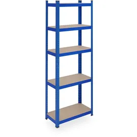 Relaxdays Schwerlastregal Stahl 180x60x30 cm blau 5 Böden bis 500 kg