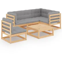 vidaXL Garten-Lounge-Set 6-tlg. grau