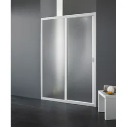 Dusch-Schiebetür FORTE "Maestro Due", weiß, B:130cm H:185cm T:2cm, Duschtüren, Duschtür, BxH: 120-130 x 185 cm
