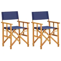 vidaXL Regiestuhl 55 x 56 x 88 cm natur/blau klappbar 2 St.