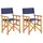 vidaXL Regiestuhl 55 x 56 x 88 cm natur/blau klappbar 2 St.
