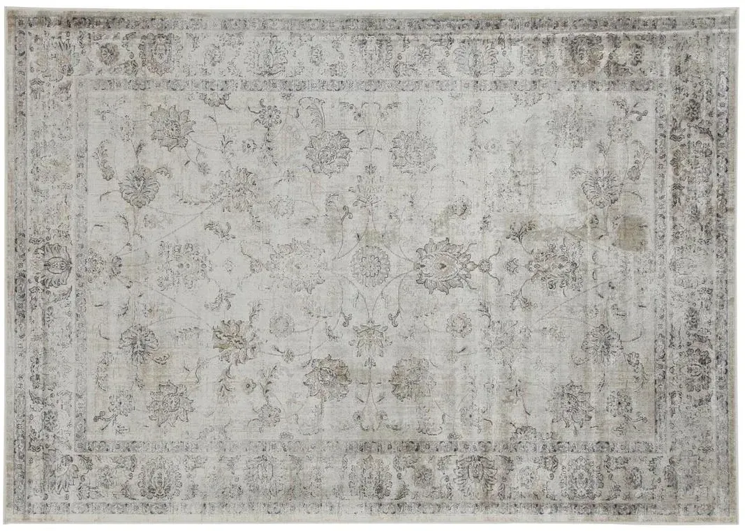 Tapis vintage en viscose avec motifs gris 160 x 230 cm RYAD