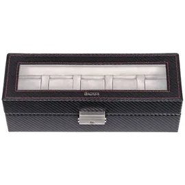 SACHER Uhrenetui für 5 Uhren carvon/schwarz (Leder)