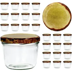 CAPCRO 25er Set Sturzglas 230 ml To 82 Holzdekor Deckel