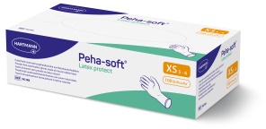 Peha-soft® Latex protect Untersuchungshandschuh, puderfrei, Unsteriler Einmalhandschuh aus weichem Naturkautschuklatex, 1 Packung = 100 Stück, Größe XS