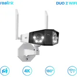 Reolink 4K Dual-Lens WLAN Überwachungskamera Aussen, 180° Ultra-Weitwinkel, Person-/Fahrzeug-/Haustier-Erkennung, 2,4/5 GHz WiFi, Farbnachtsicht,