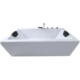 Badewanne 200x90 cm, freistehend / Einbau, für 2 Personen, glasfaserverstärktes Sanitäracryl, Caribia X-TUBE Badewanne, Made in Germany