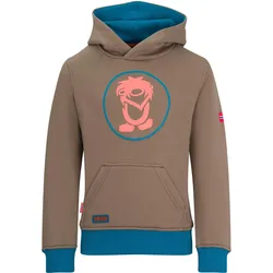 Kinder Hoodie Pullover Troll Mokkabraun/Atlantisblau One Size