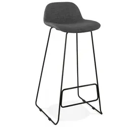 Barhocker aus Metall und Stoff | Industrie Barstuhl mit niedriger Rückenlehne | Moderner Stil | Sitzhöhe 76 cm Sitztiefe 38 cm | Kadima Design