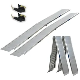 Baumarktplus TRUTZHOLM 2 x Alu Auffahrrampe klappbar 307 cm extra lang 900 kg geriffelt Motorradrampen