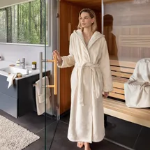 Möve Wellness Kapuzenmantel Bademäntel Weiss