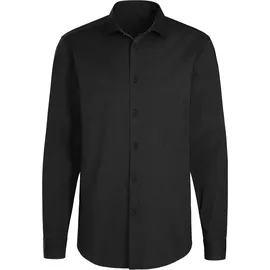 John Devin Langarmhemd JOHN DEVIN "elastische Baumwollqualität", Herren, Gr. XL (43/44), N-Gr, schwarz, Web, Obermaterial: 97% Baumwolle, 3% Elasthan, unifarben, körpernah, Rundhals, 1-Knopf-Manschette, Hemden, für maximale Bewegungsfreiheit durch Stretch