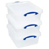 Really Useful Box Aufbewahrungsboxen 3x 23,5 l transparent 50,0 x 39,5 x 19,5 cm