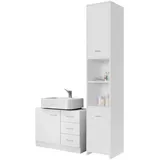 CASARIA Badmöbel Set Badhochschrank Unterschrank