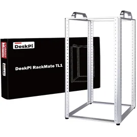 GeeekPi DeskPi RackMate TL1 – 10-Zoll 10U Serverschrank (264 mm Tiefe) für Netzwerk-, Server-, Audio- und Videoequipment, aus Aluminiumlegierung im offenen Rahmendesign