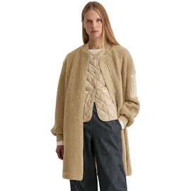 Marc O'Polo Kurzmantel "aus weichem Curly-Plüsch", Damen, Gr. 32, soft mocca, Obermaterial: 100% Polyester. Füllung: 100% Polyester. Futter: 100% Polyester, unifarben, loose fit, Mäntel Kurzmantel
