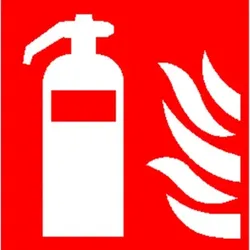 Brandschutzzeichen F001 "Feuerlöscher" Alu nachleuchtend 200x200mm