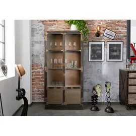 Massivmoebel24 Vitrine Mango 92 x 40 x 185 cm Braun