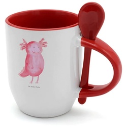 Mr. & Mrs. Panda Tasse Axolotl glücklich – Weiß – Geschenk, Lurch, Kaffeetasse, Tassen, Schw, Keramik weiß