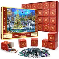 Luxuskollektion Weihnachtspuzzle 1008 Teile Erwachsene Geschenke Blau Adventskalender 2024