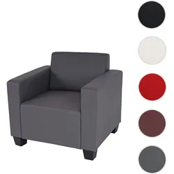 Sessel Loungesessel Lyon, Kunstleder ~ dunkelgrau