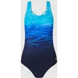 Badeanzug mit Rückenausschnitt, Blau, 44C