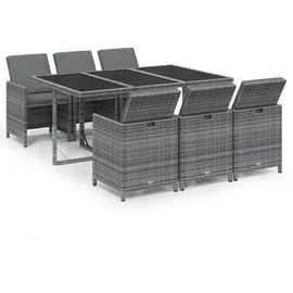 vidaXL Garten-Essgruppe 7-tlg. Grau