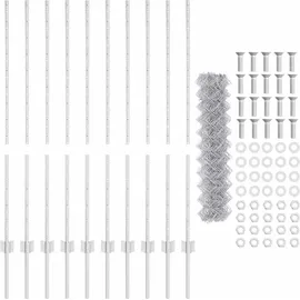 vidaXL Zaun mit Pfosten 1,2 x 10 m Silber/Stahl