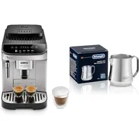 De'Longhi Magnifica Evo ECAM 292.33.SB Kaffeevollautomat mit Milchaufschäumdüse,intuitives Bedienfeld,2-Tassen-Funktion, Silber & Milchkännchen DLSC060, 350 ml, Edelstahl